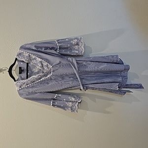 Laundry by Shelli Segal • Embroidered Striped Long Sleeve Dress Size L